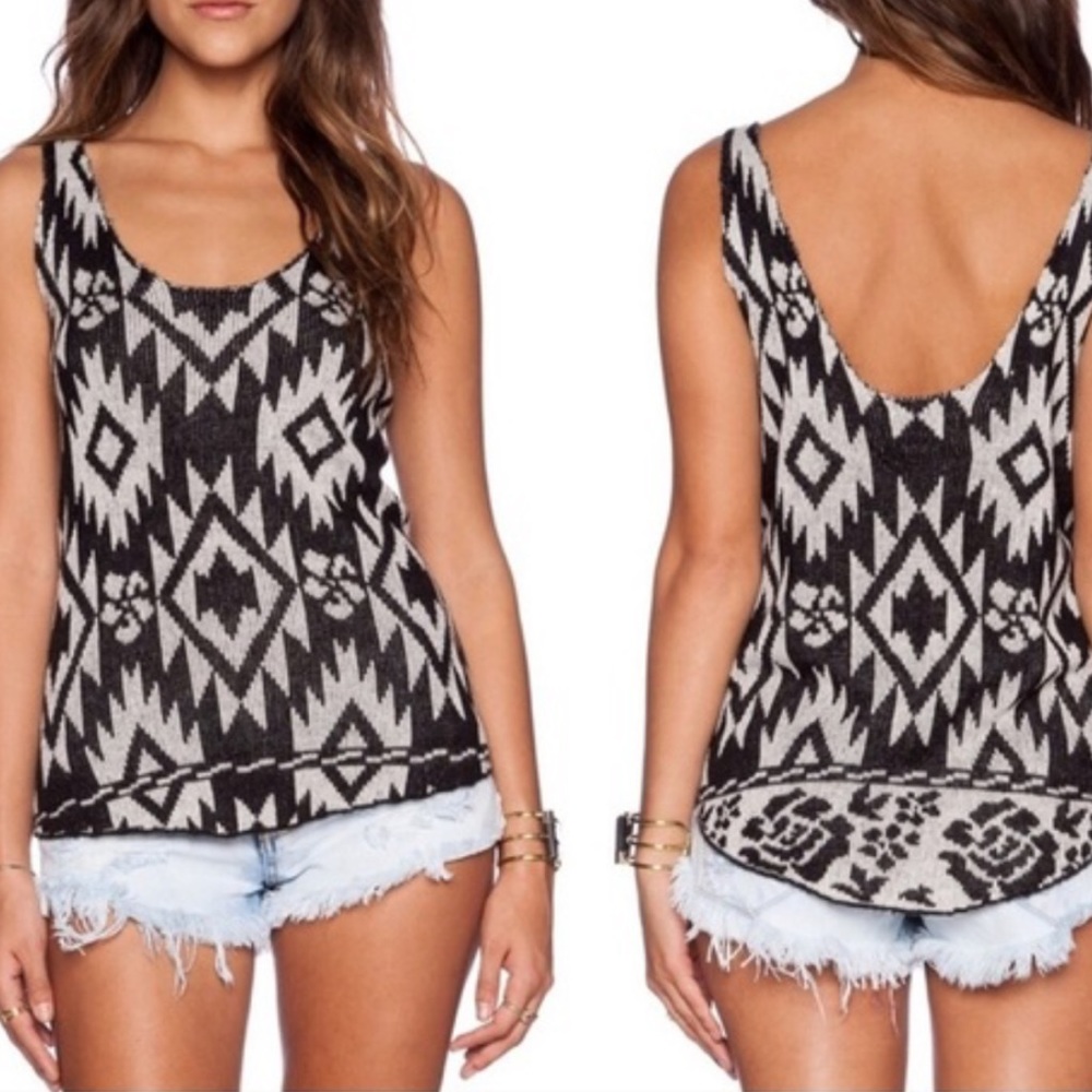 Wildfox knit Aztec print cover up top small